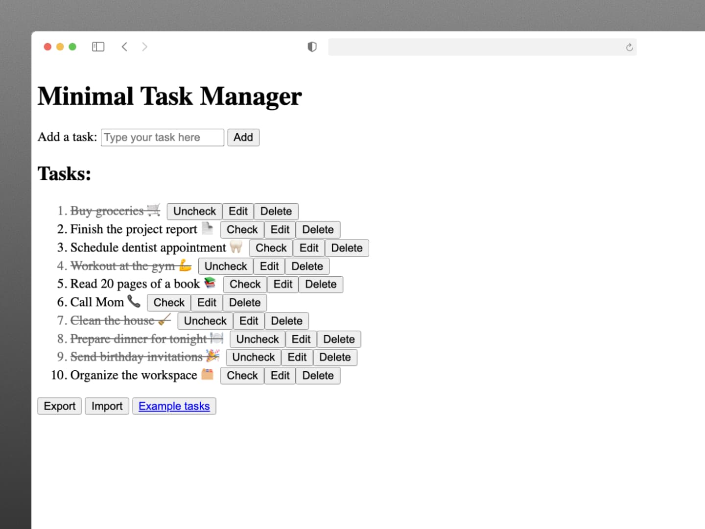 Tasks